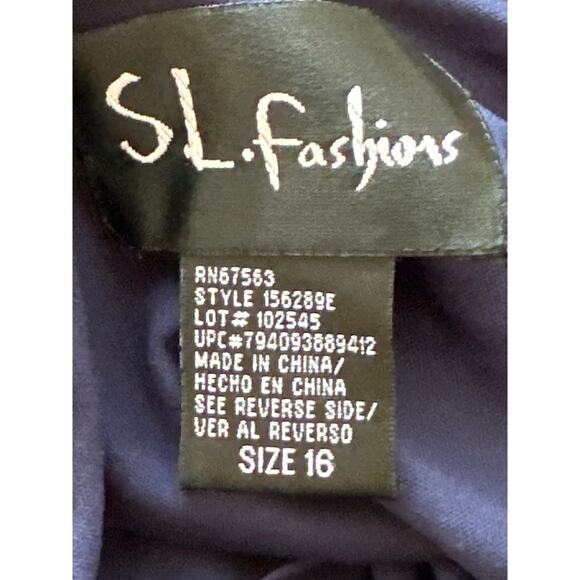 S.LFashion Dress 16 Navy Blue Embroidered Sequin 90s Whimsigoth Handkerchief Hem - Picture 6 of 10